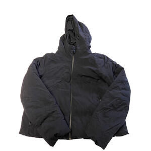 Womens LULULEMON Black Goose Down Slush Hour Hooded Puffer Jacket Sz 10